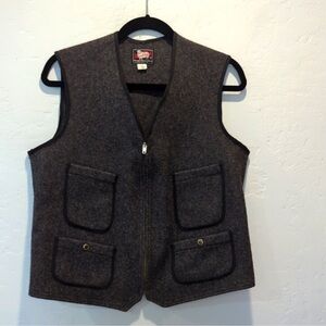 VINTAGE WOOLRICH WOOL UTILITY POCKET ZIP VEST
